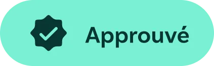 Badge d’approbation avec une coche