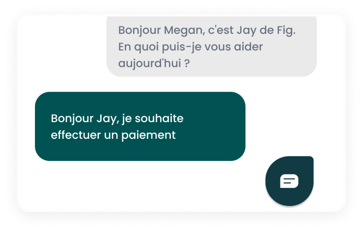 Conversation par clavardage avec le service d’assistance de Fig au sujet du remboursement d’un solde
