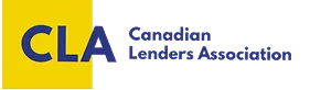 Image showing logo of the Canadian Lenders Association featuring the acronym 'CLA' in large blue letters on a yellow square, with the full name written to the right in blue text.