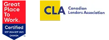 Image showing logo of the Canadian Lenders Association featuring the acronym 'CLA' in large blue letters on a yellow square, with the full name written to the right in blue text.