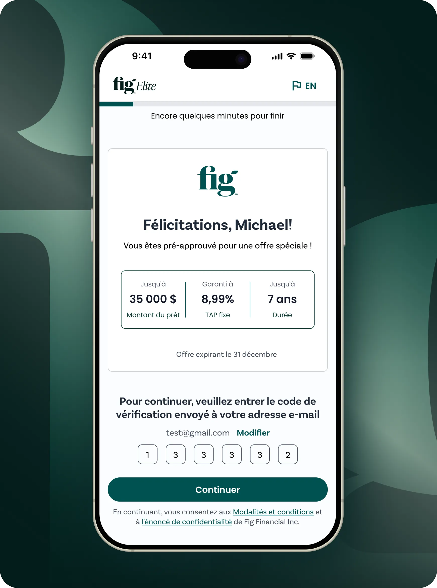 Offre en quelques secondes