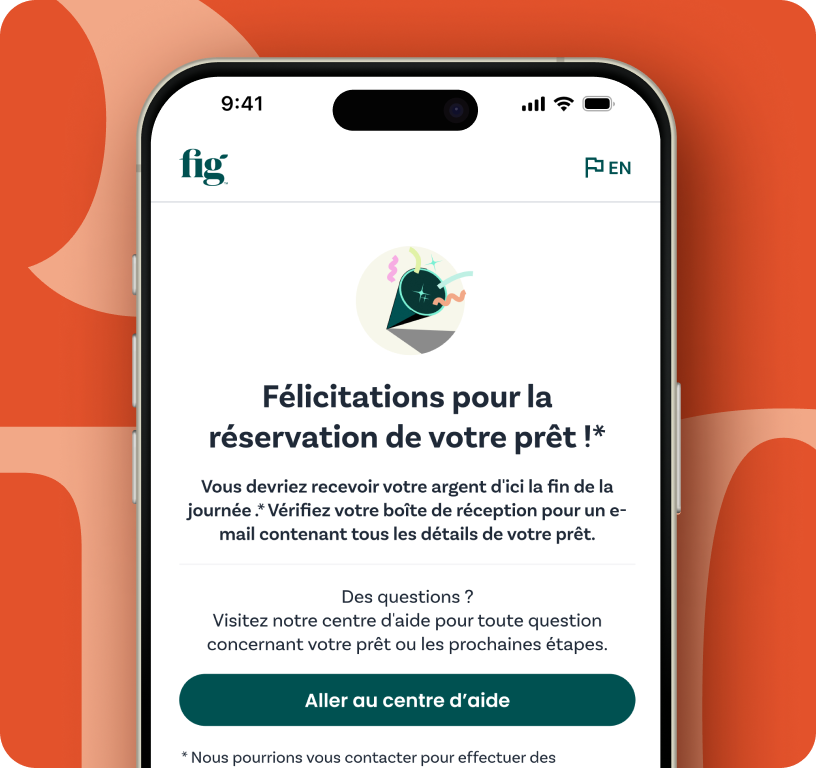 Confirmation du financement du prêt